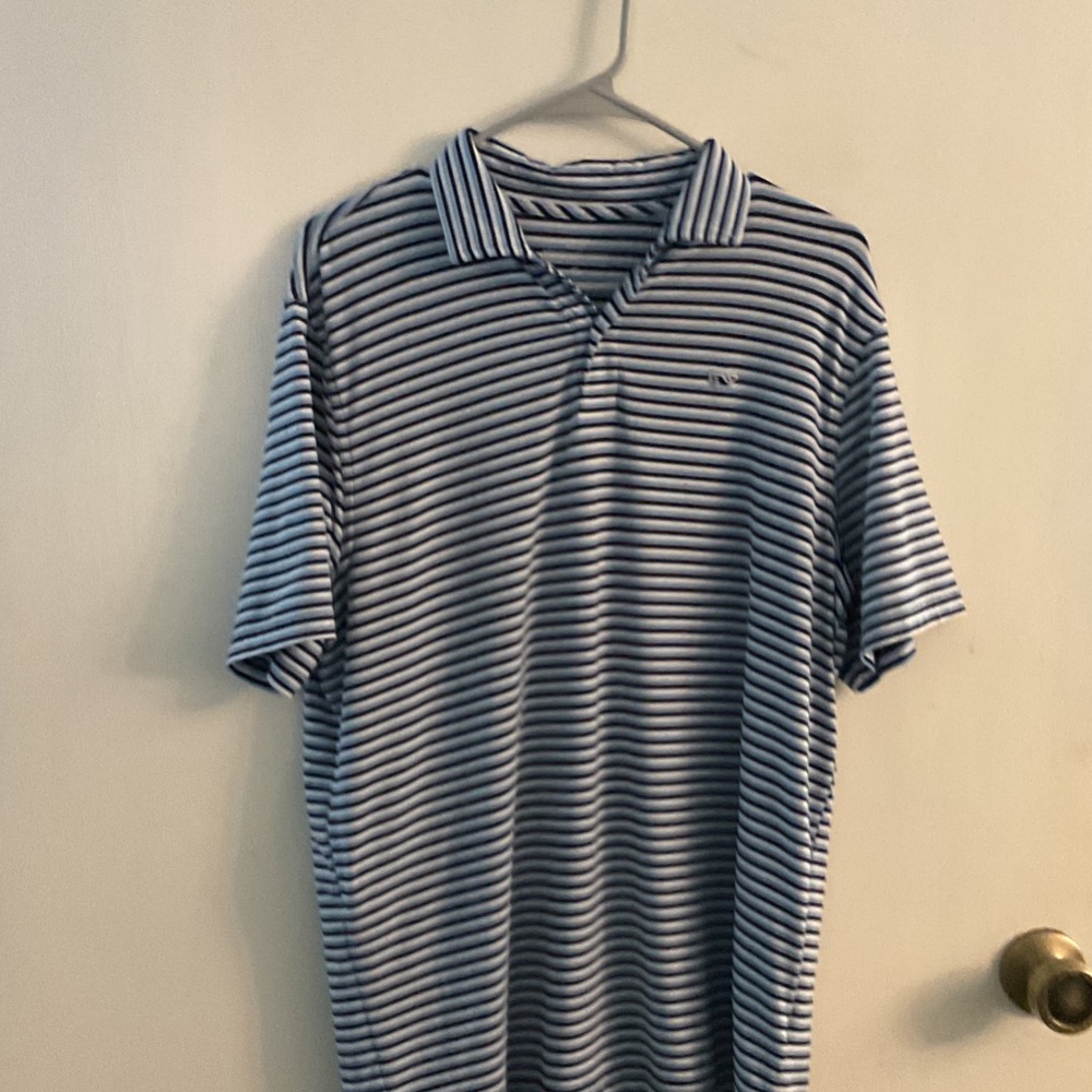 Vineyard Vines Blue and White Polo Shirt